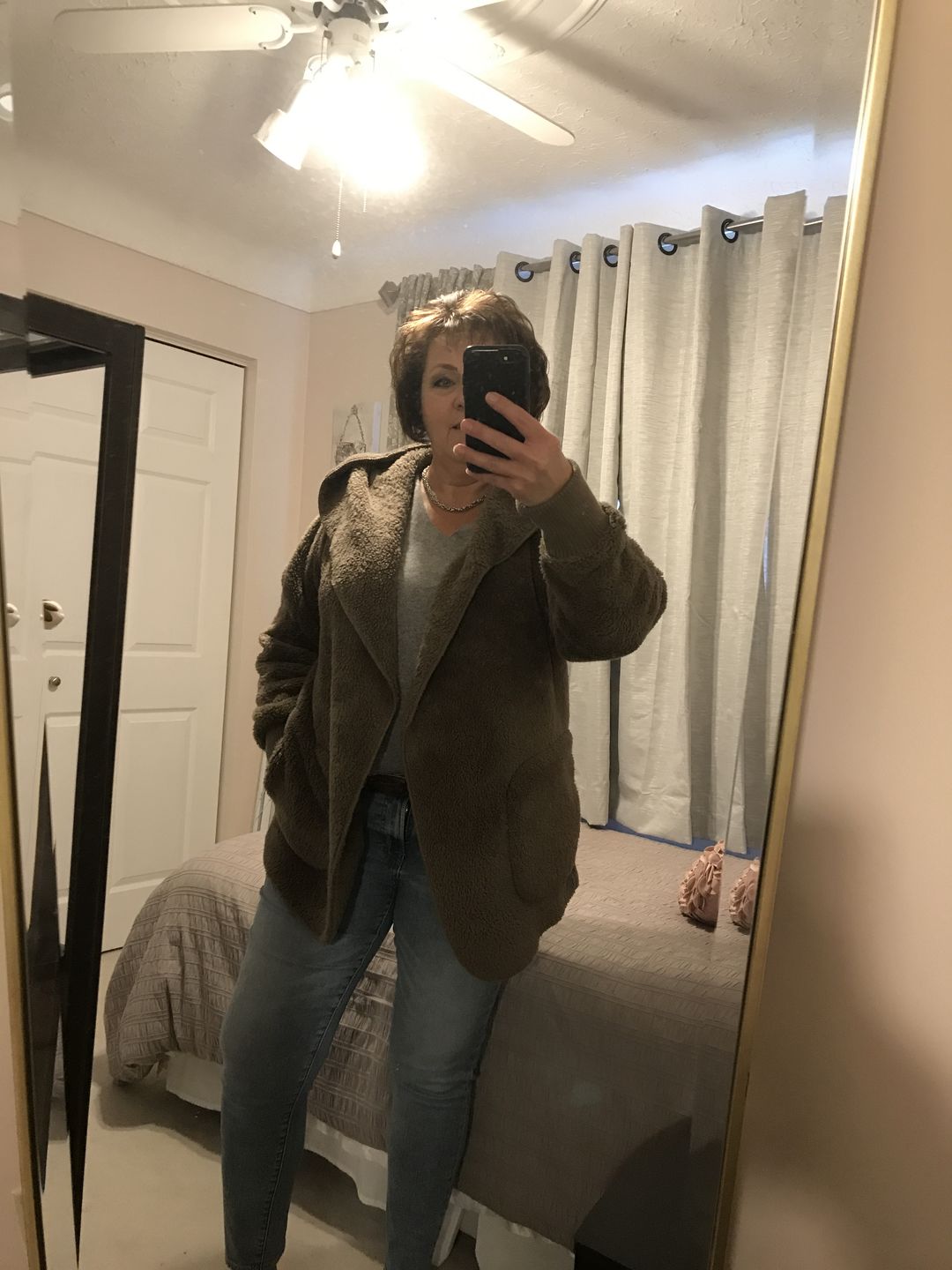 Customer photo review of Teddy Bear Plush Cardigan (Ash)
