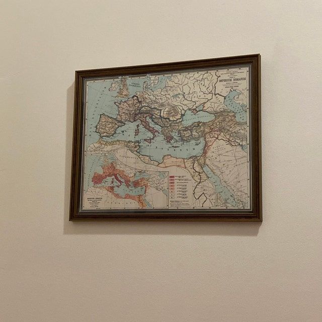 Customer photo review of Old Roman Empire World Map From 266BC to 305AD by Perthes & Kampen, 1889 - Rare Map of Byzantine, West and East Roman Empire & Roads