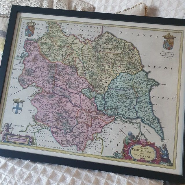 Customer photo review of Old Map of Yorkshire in 1654 by Joan Blaeu - York, Bradford, Sheffield, Leeds, Middlesbrough, Harrogate