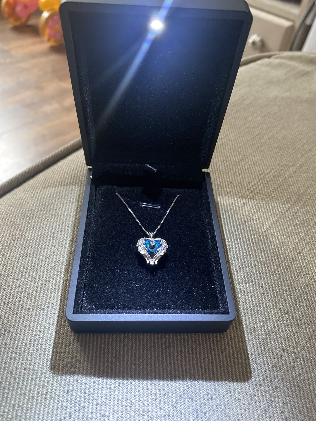 Customer photo review of Guardian Angel Wings Necklace
