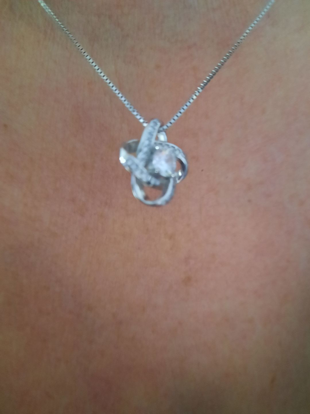 Customer photo review of "To my Wife" - Silver Love knot necklace