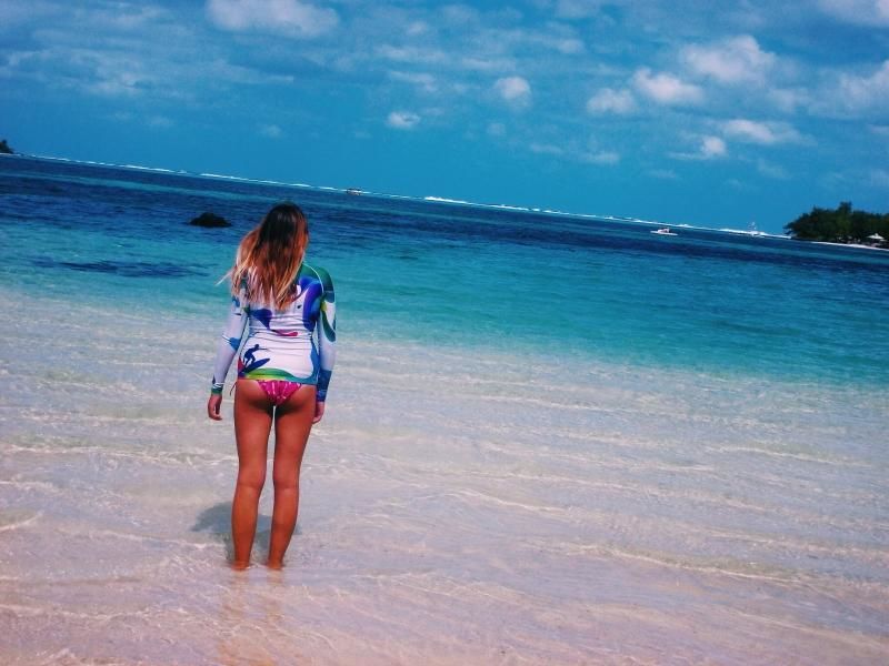 Customer photo review of Long Sleeve Rash Guard for Women UPF 50+ | Rainbow