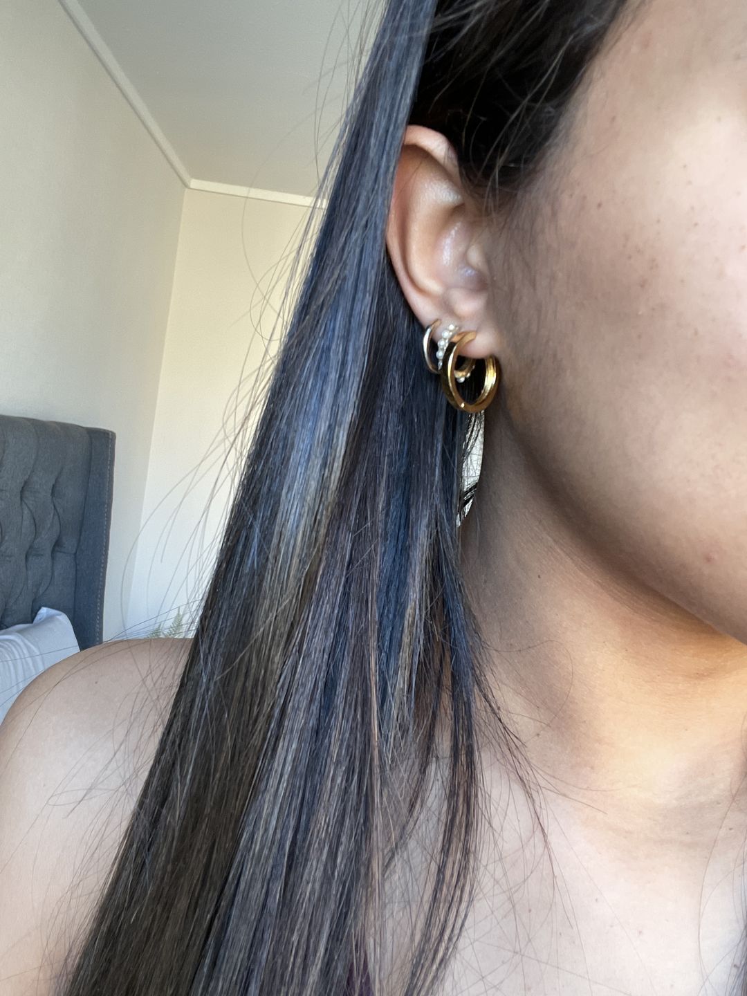 Customer photo review of ARGOLLAS LISAS 20MM BAÑADAS EN ORO