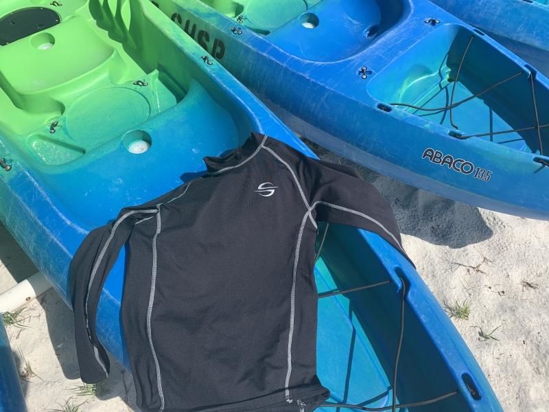 Customer photo review of Long Sleeve Fleece Thermo Rash Guard Unisex UPF 50+ |  Black