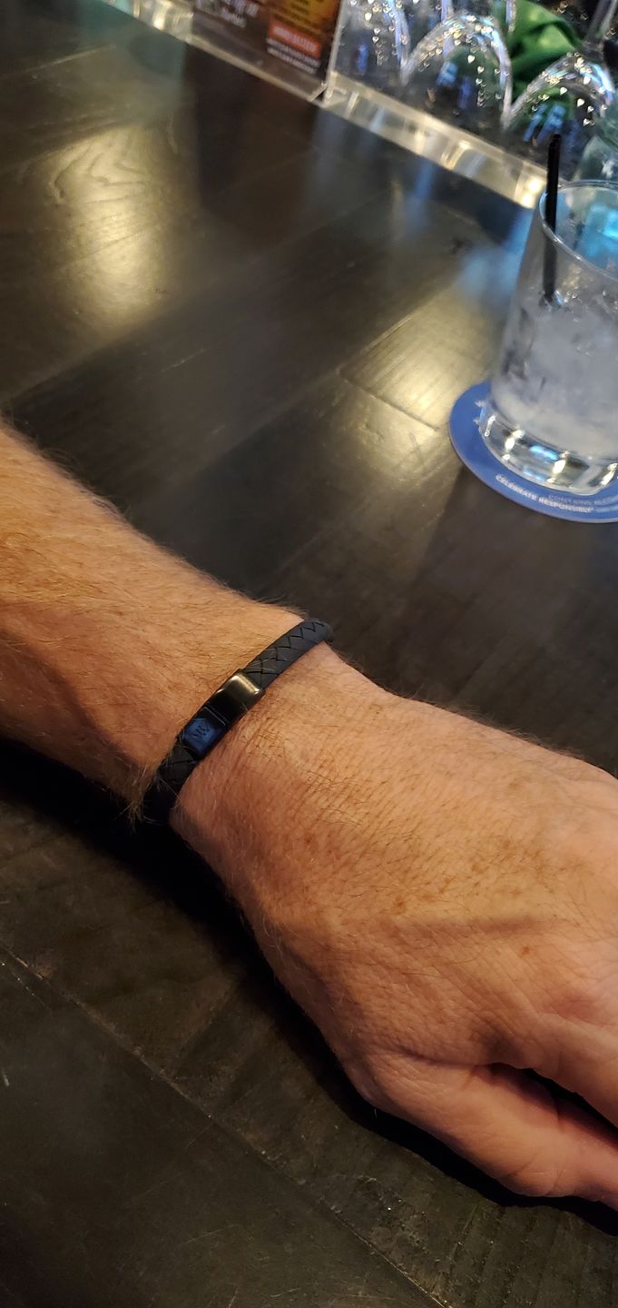Customer photo review of 8mm Flat Leather Engravable Bracelet