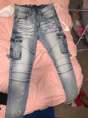 Customer photo review of Faded Cargo Denim (Stone)