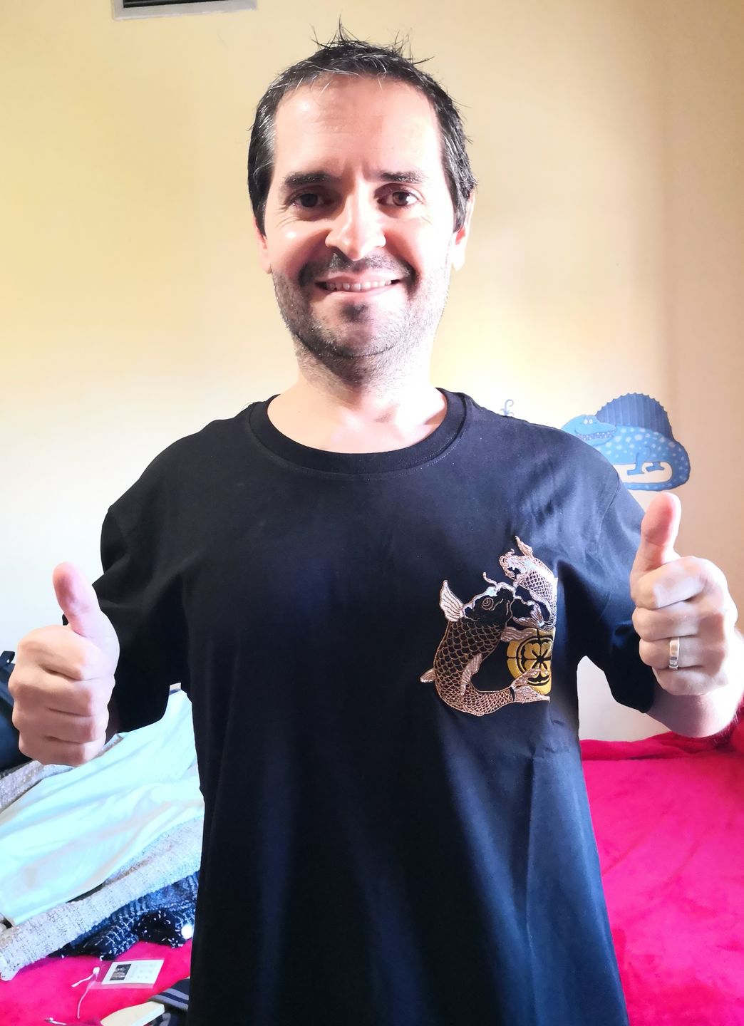 Customer photo review of Double Dragon & Koi Sukajan T-shirt