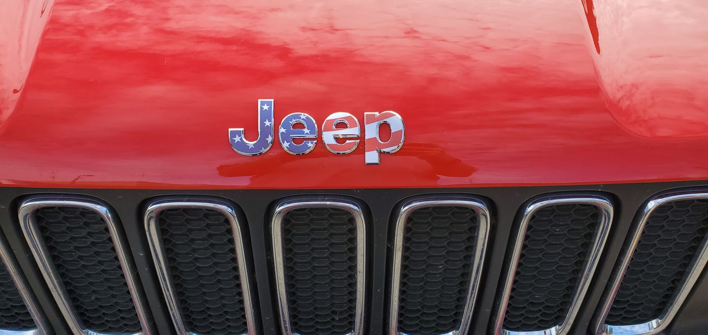 Customer photo review of JEEP Emblem Overlay Decals – American Flag Print | Fits Grand Cherokee, Cherokee, Compass, Renegade, Liberty & Patriot