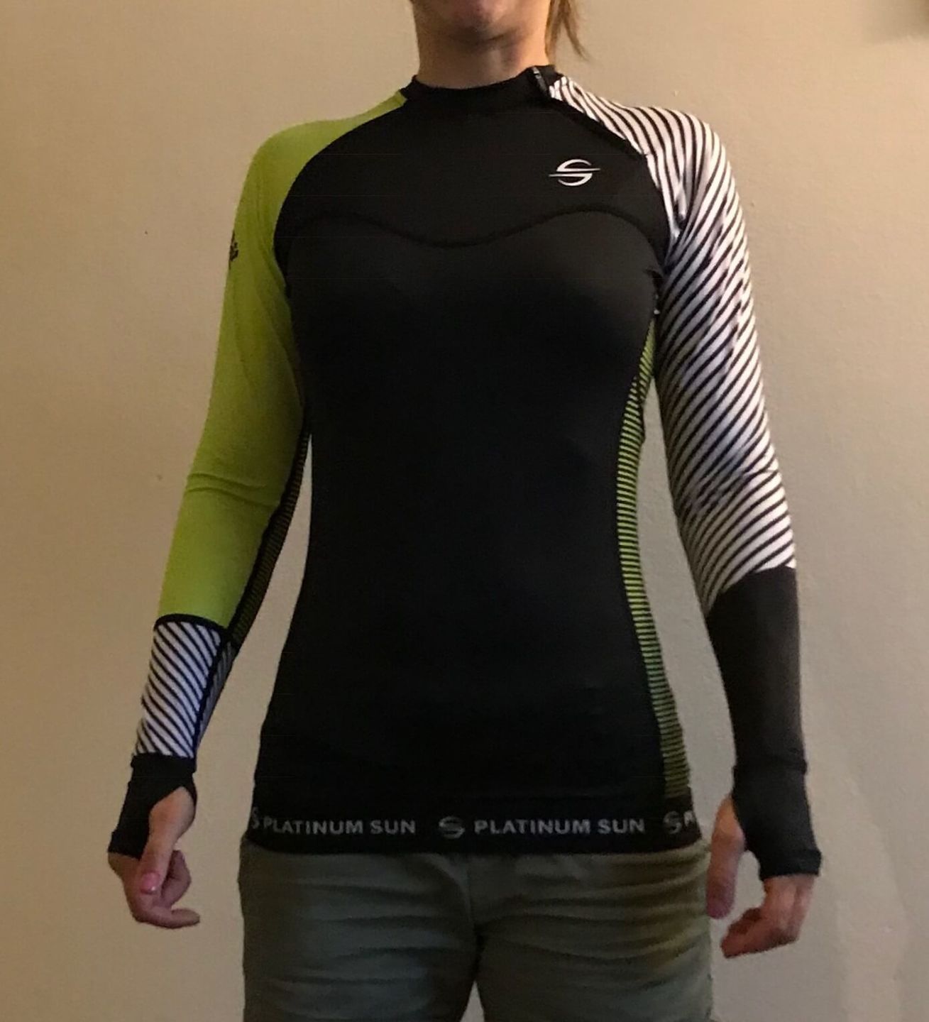 Customer photo review of Long Sleeve Swim Shirt for Women UPF 50+ | Stripes - Green