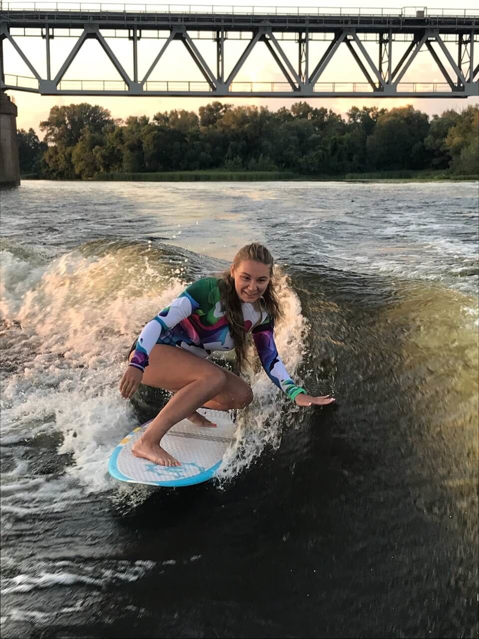 Customer photo review of Long Sleeve Rash Guard for Women UPF 50+ | Rainbow