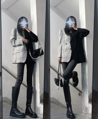 Customer photo review of Faux Leather Thigh Boots