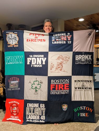 Customer photo review of Double Sided Classic T-shirt Blanket