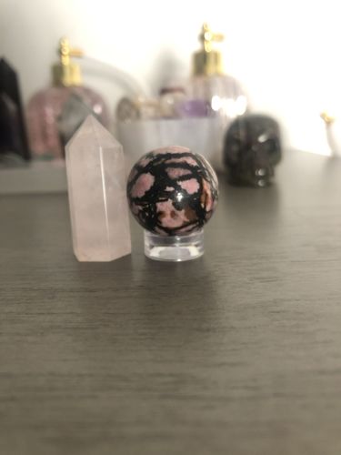 Customer photo review of Rhodonite & Rose Quartz Mini Duo
