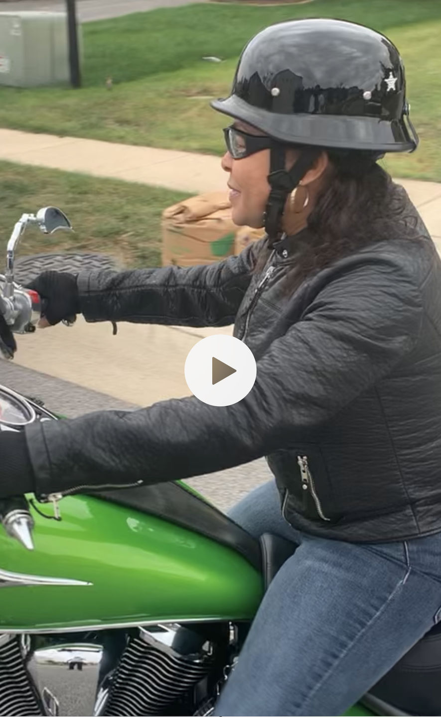 Customer photo review of Mayan Style Half Helmet - Gloss Black