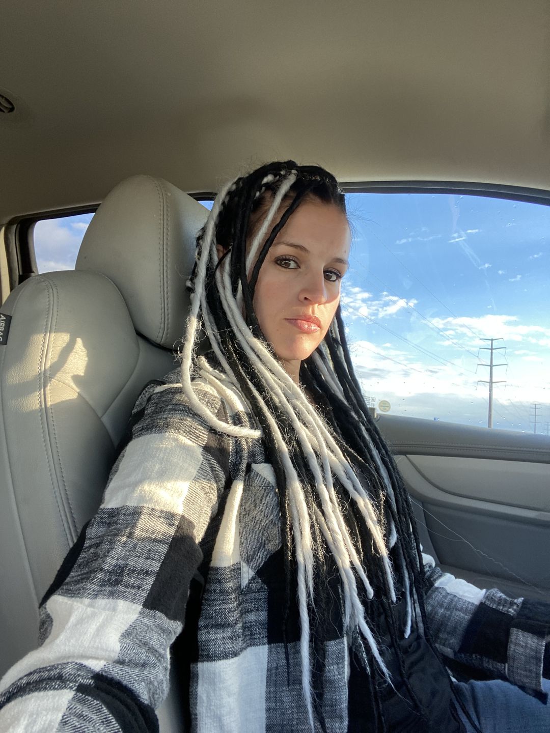 Customer photo review of Jet Black  - (1 pack of 5 Dreads)