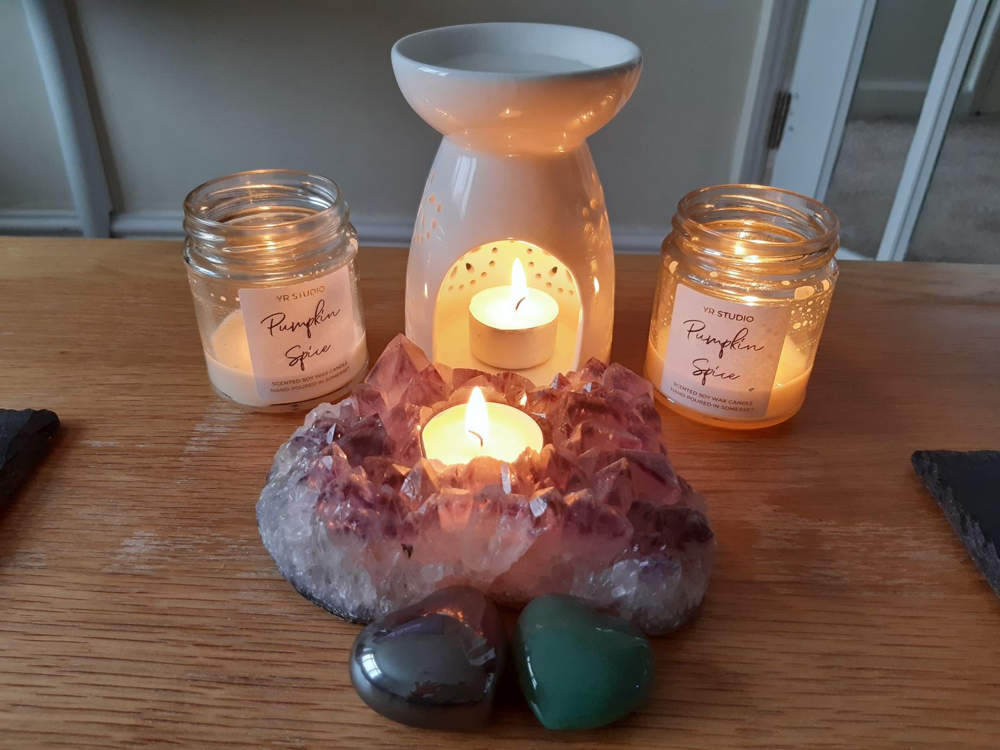 Customer photo review of Pumpkin Spice Soy Candle in Amber Jar
