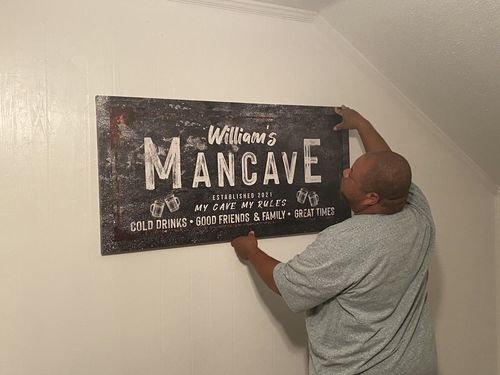 Customer photo review of Good Times Man Cave Sign