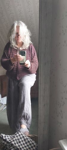 Customer photo review of Hooded Breasted Drawstring Screw Thread Cardigans Sweater