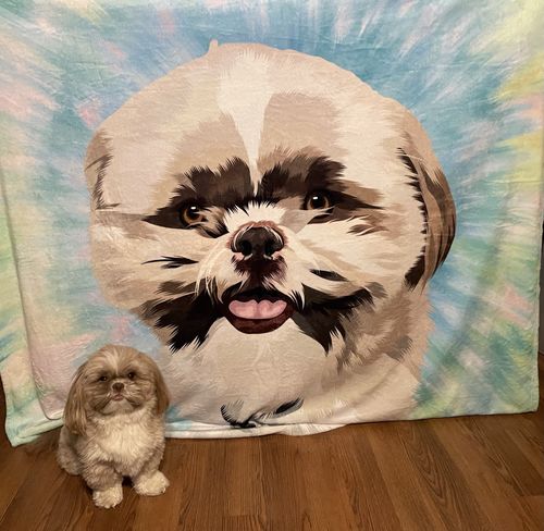 Customer photo review of Custom Pet Fleece Blanket