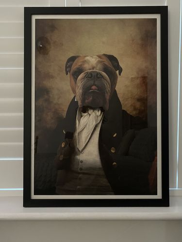 Customer photo review of The Prince - Custom Vintage Pet Portrait
