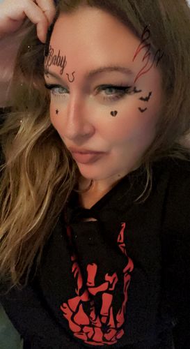 Customer photo review of 152 - Red Regret Wide Neck Sweatshirt