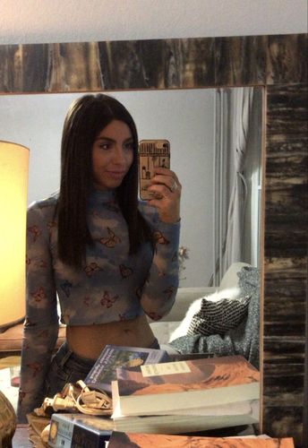 Customer photo review of Full Shine Tape in Hair Extensions Remy Human Hair Darkest Brown (#2)
