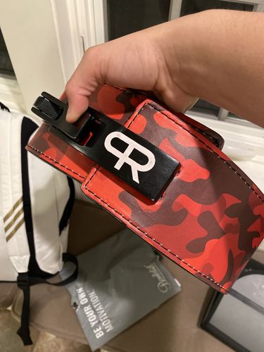 Customer photo review of PR Powerlifting 13mm Belt w/ Lever Buckle - Red Camo
