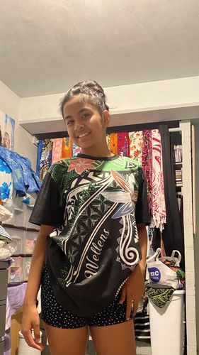 Customer photo review of Federated States of Micronesia Custom Personalised T-Shirt - Fanciful Forest Green Color
