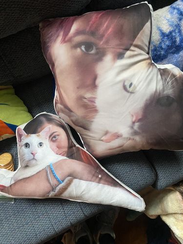 Customer photo review of Create A Custom Cat Pillow