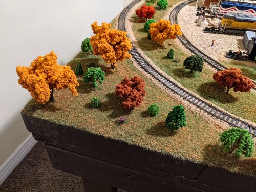 Customer photo review of Woodland Scenics 1576 Ready Made Fall Trees 2'-3' 23pk