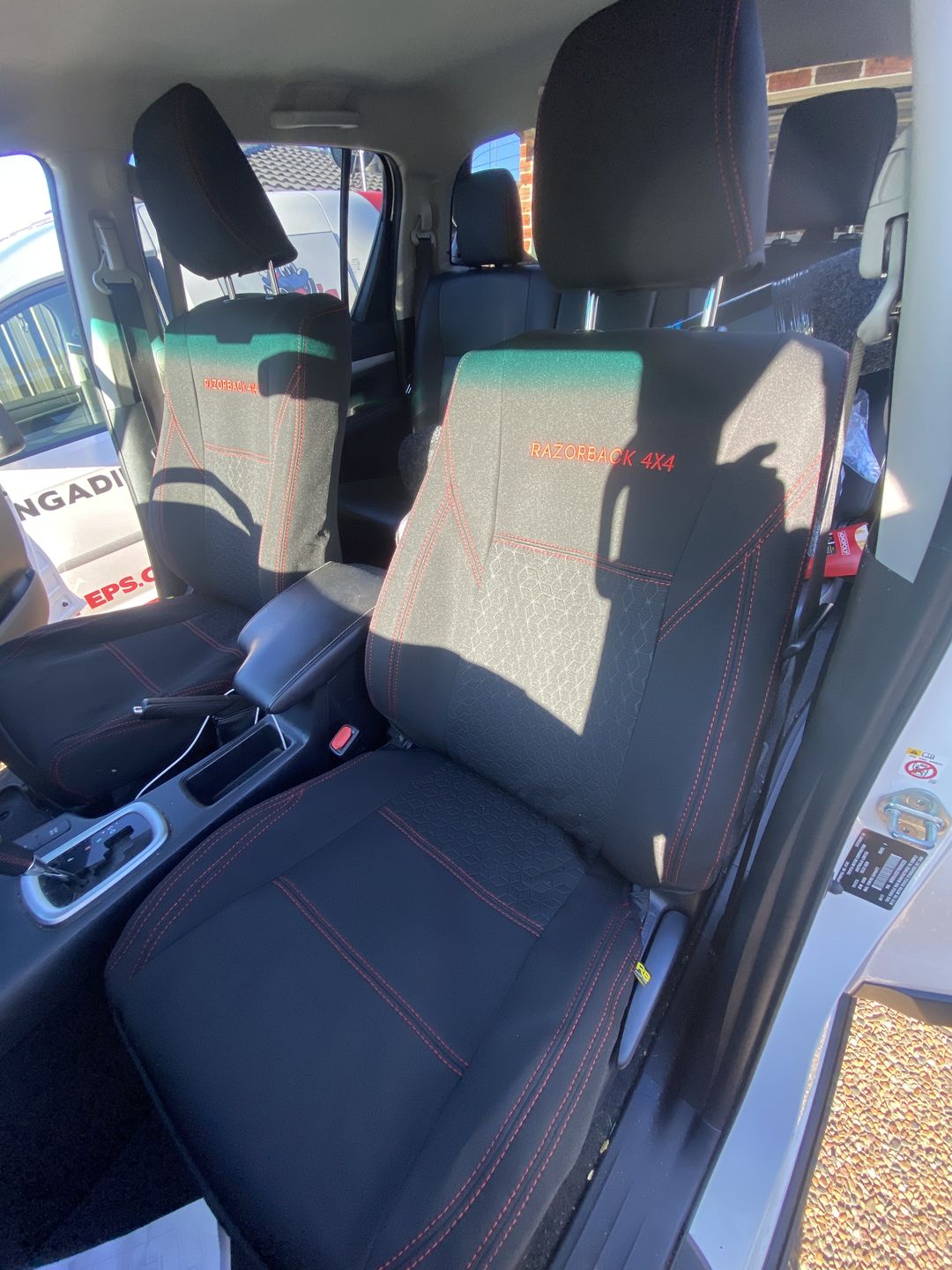 Customer photo review of Toyota HiLux (8th Gen) Premium Neoprene 2x Front Seat Covers (Made to Order)