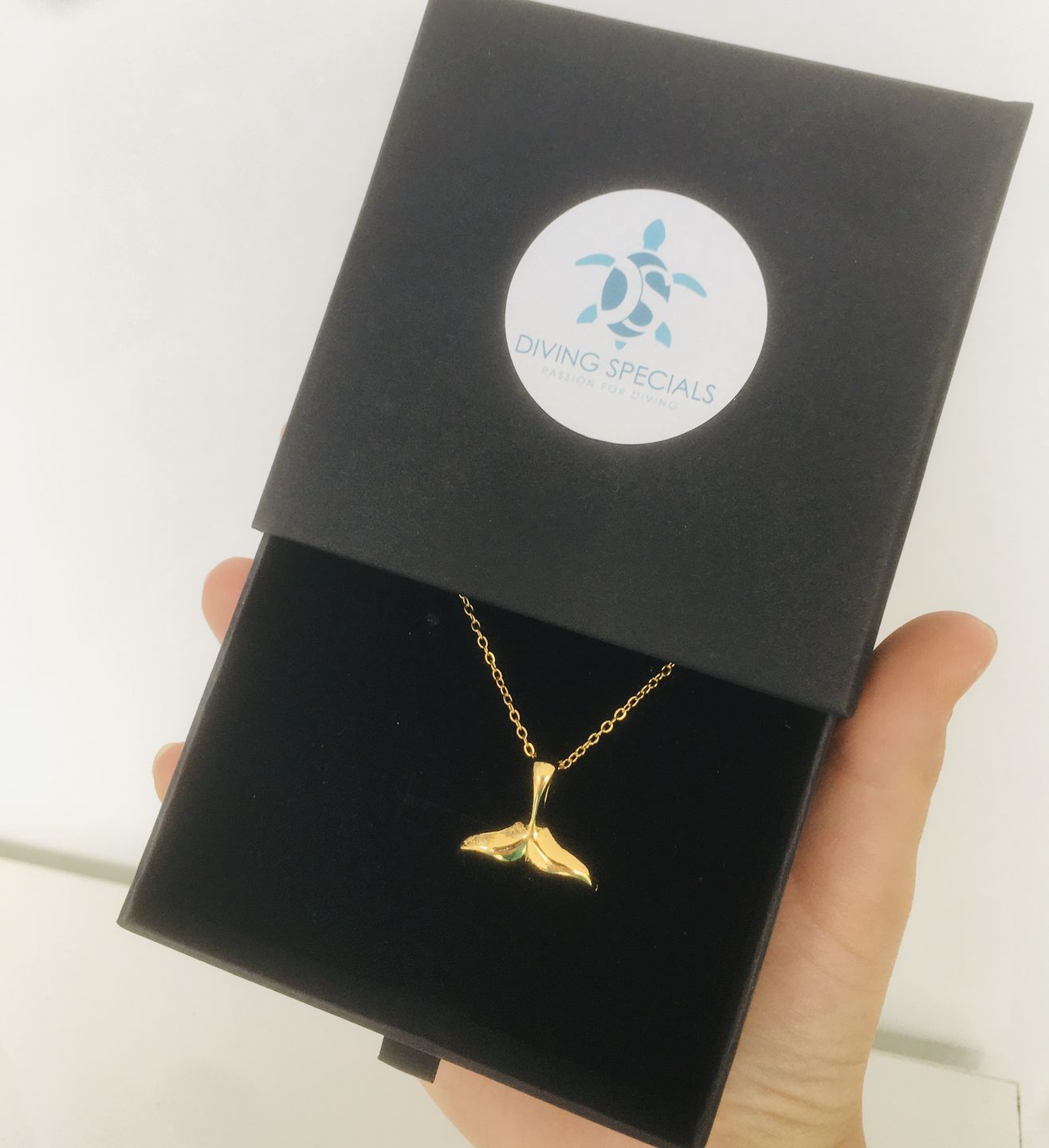 Customer photo review of Necklace Whale Tale - Silver or Gold