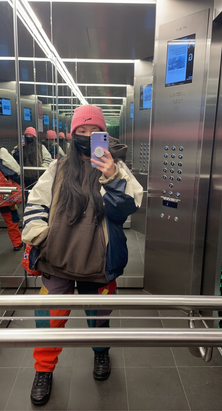 Customer photo review of Aelfric Eden "Back to 90's" Patchwork Color Block Corduroy Pants
