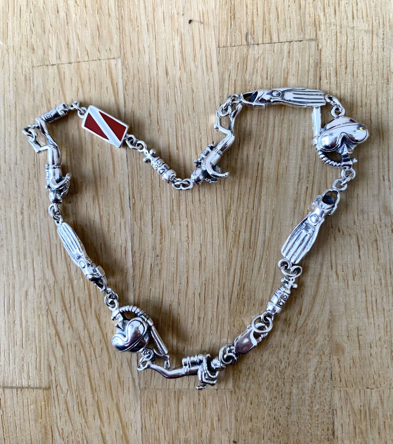 Customer photo review of Real Silver Bracelet with Diver Flag