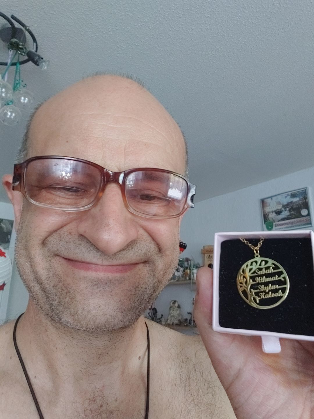Customer photo review of Tree Of Life Necklace With Engraved Names