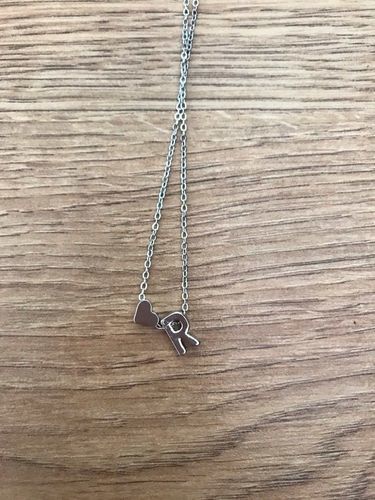 Customer photo review of Necklace With A Small Heart And A Letter