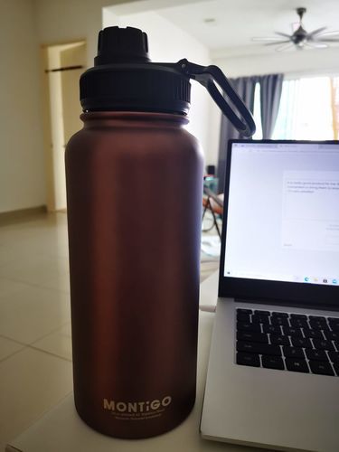 Customer photo review of Metallic Ace Bottle Blue Steel/Pink Mauve 950ml (32oz) 2-Pack Bundle