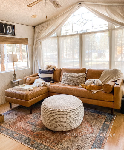 Customer photo review of Distressed Vintage Cezanne Terracotta Sky Area Rug