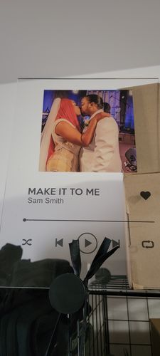 Customer photo review of Custom Song Plaque - The Best Anniversary Gift for Couples