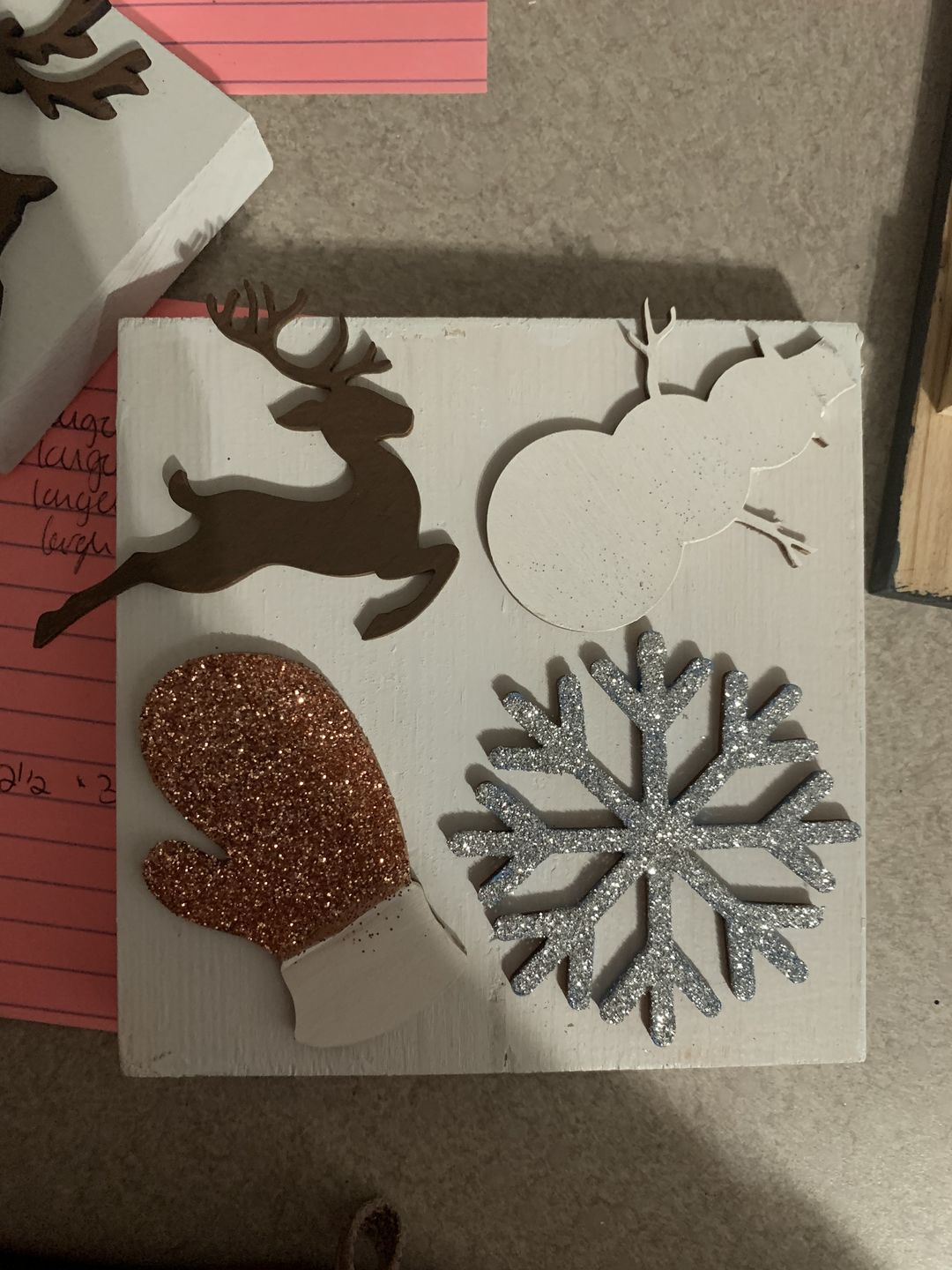 Customer photo review of Unfinished Wooden Snowflake Shape - Winter Decor - Craft - up to 24" DIY