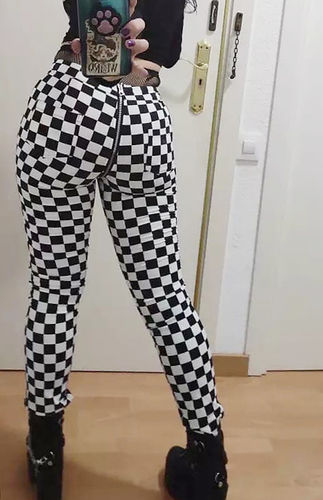 Customer photo review of Checkered Full Zip Pants