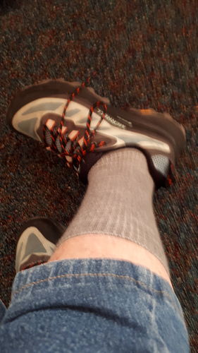 Customer photo review of Women's Cashmere/Merino Wool Blend Non-Binding Sock  - Clearance 3PK