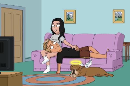 Customer photo review of Family Guy Style Custom Portrait