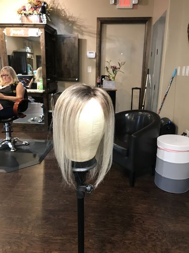 Customer photo review of Clearance Moresoo Hair Tooper Human Hair Extension Real Remy Toupee Platinum Blonde #60(#60)