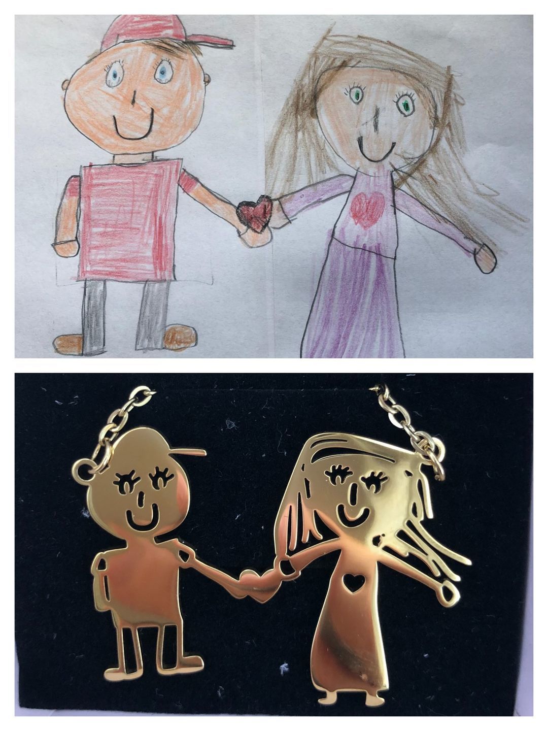 Customer photo review of Children's Drawing As A Necklace Or Pendant