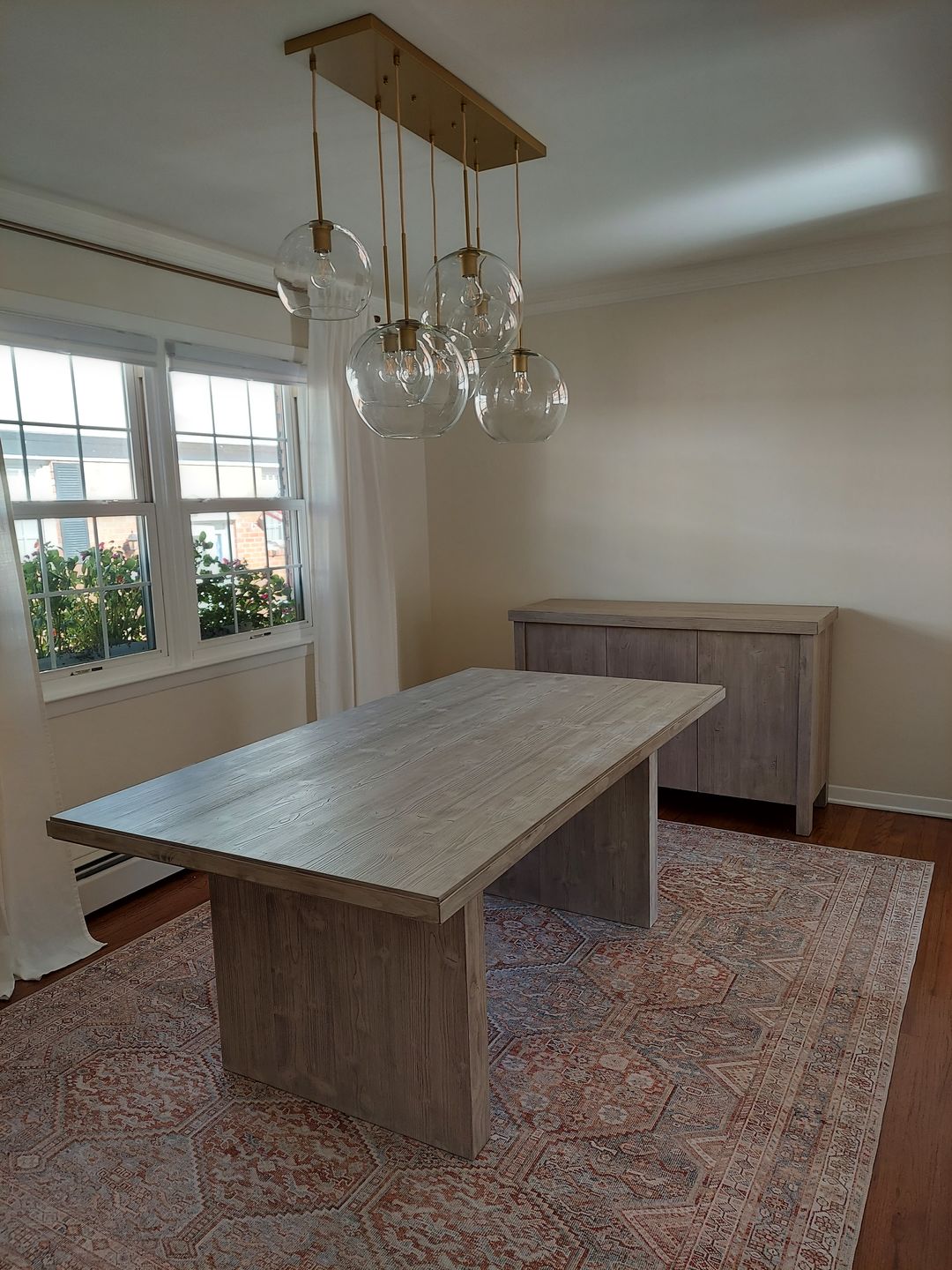 Customer photo review of Modern 7-Light Sculptural Glass Globe Pendant Chandelier