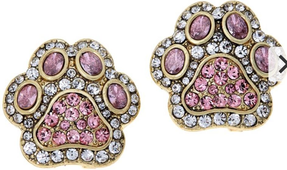 Customer photo review of HEIDI DAUS®"Pretty Paw Print" Crystal Paw Earring