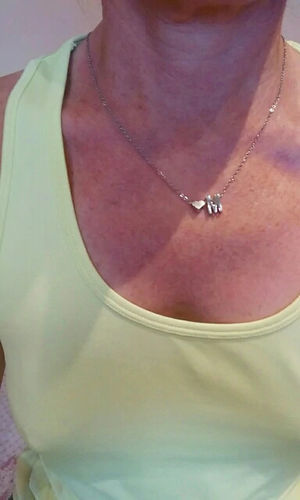 Customer photo review of Necklace With A Small Heart And A Letter