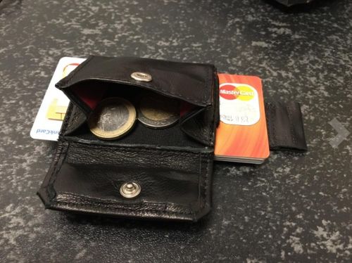 Customer photo review of Nano Boy Pocket card holder wallet with leather coin pocket