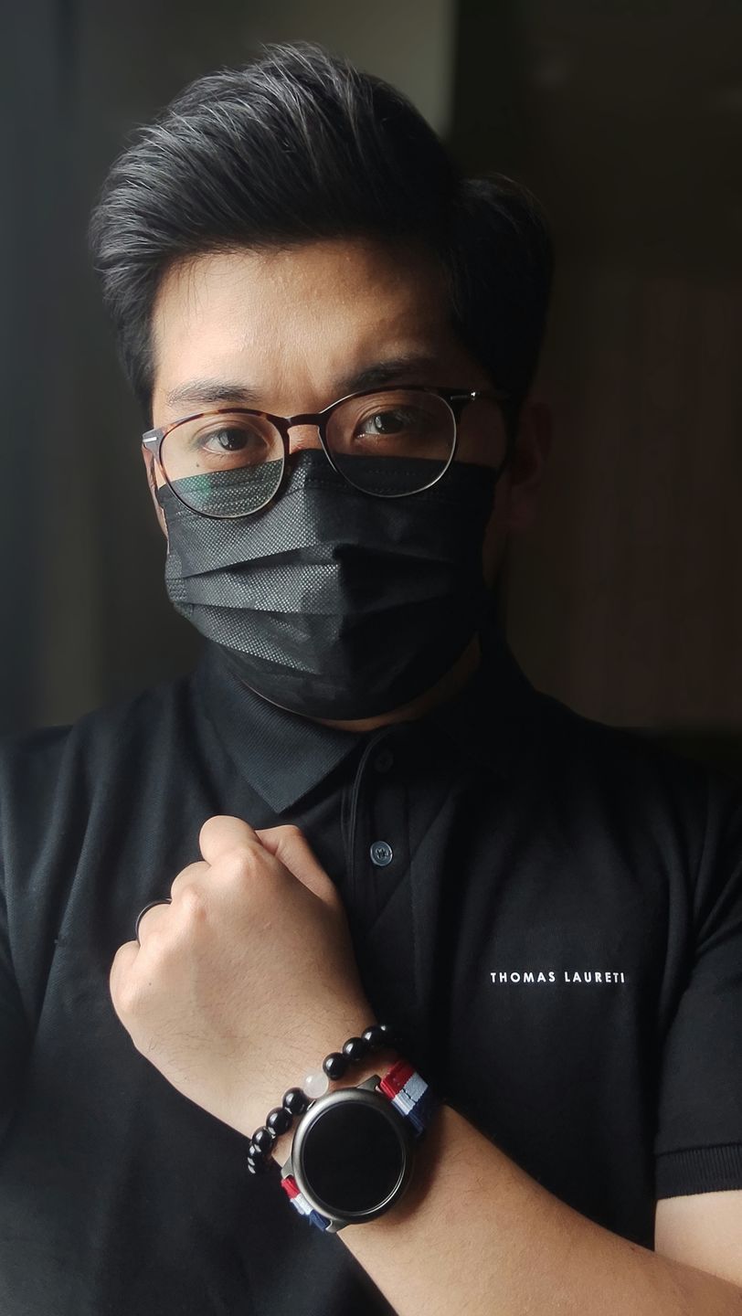 Customer photo review of Men's Thomas Laureti Navy Blue Polo Shirt
